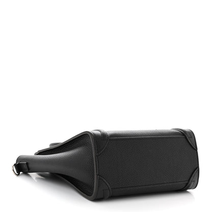 Celine Drummed Calfskin Nano Luggage Black 4 of 10
