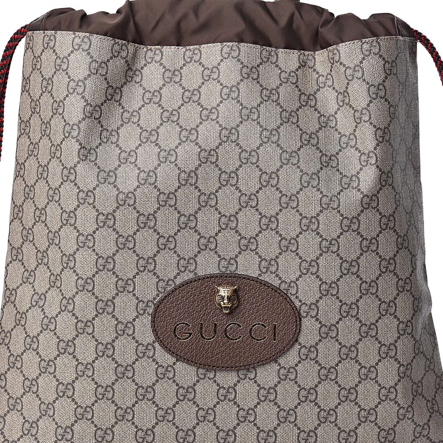GG Supreme Monogram Neo Vintage Drawstring Backpack Beige New Acero Crop