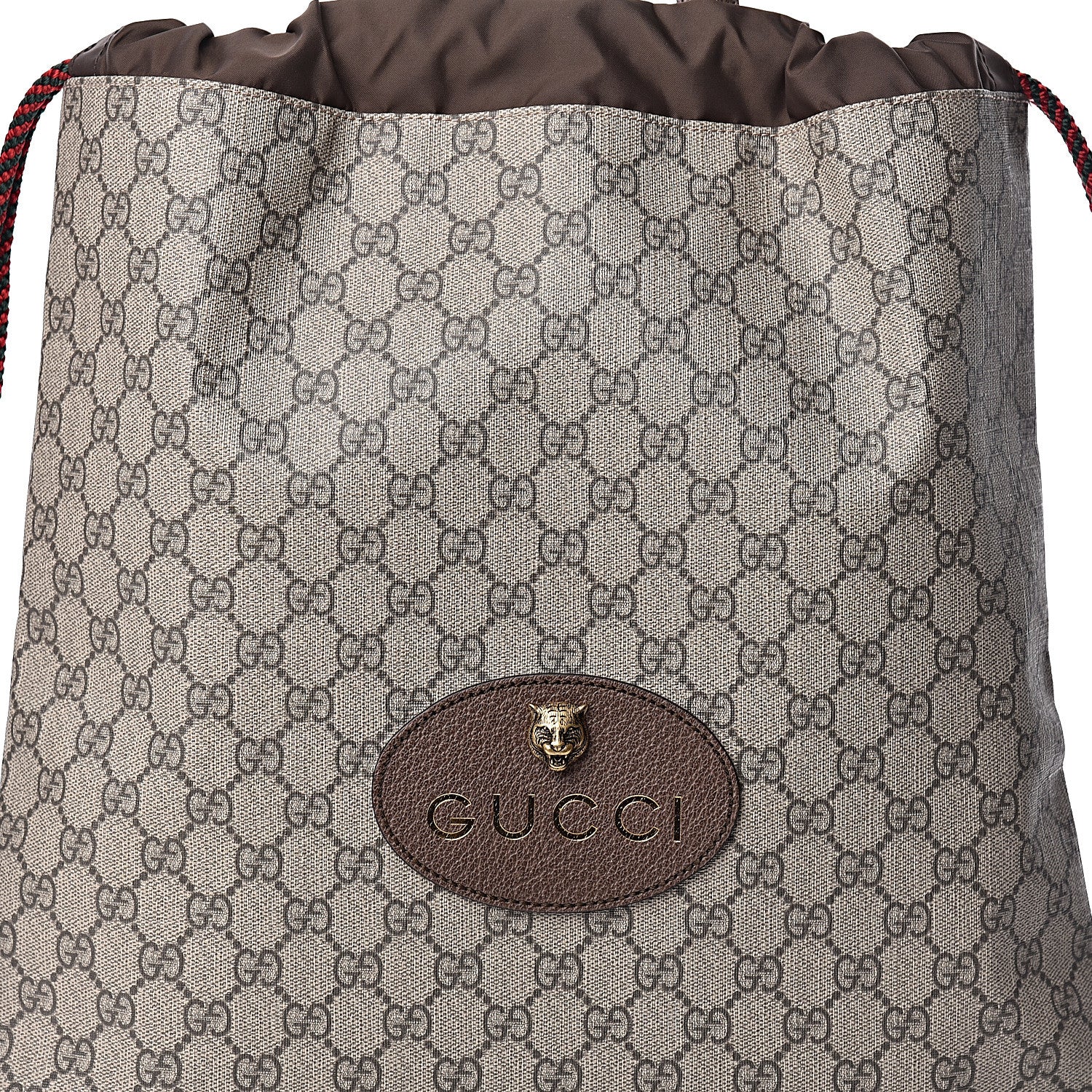 Gucci GG Supreme Monogram Neo Vintage Drawstring Backpack Beige New Acero Crop 10 of 10
