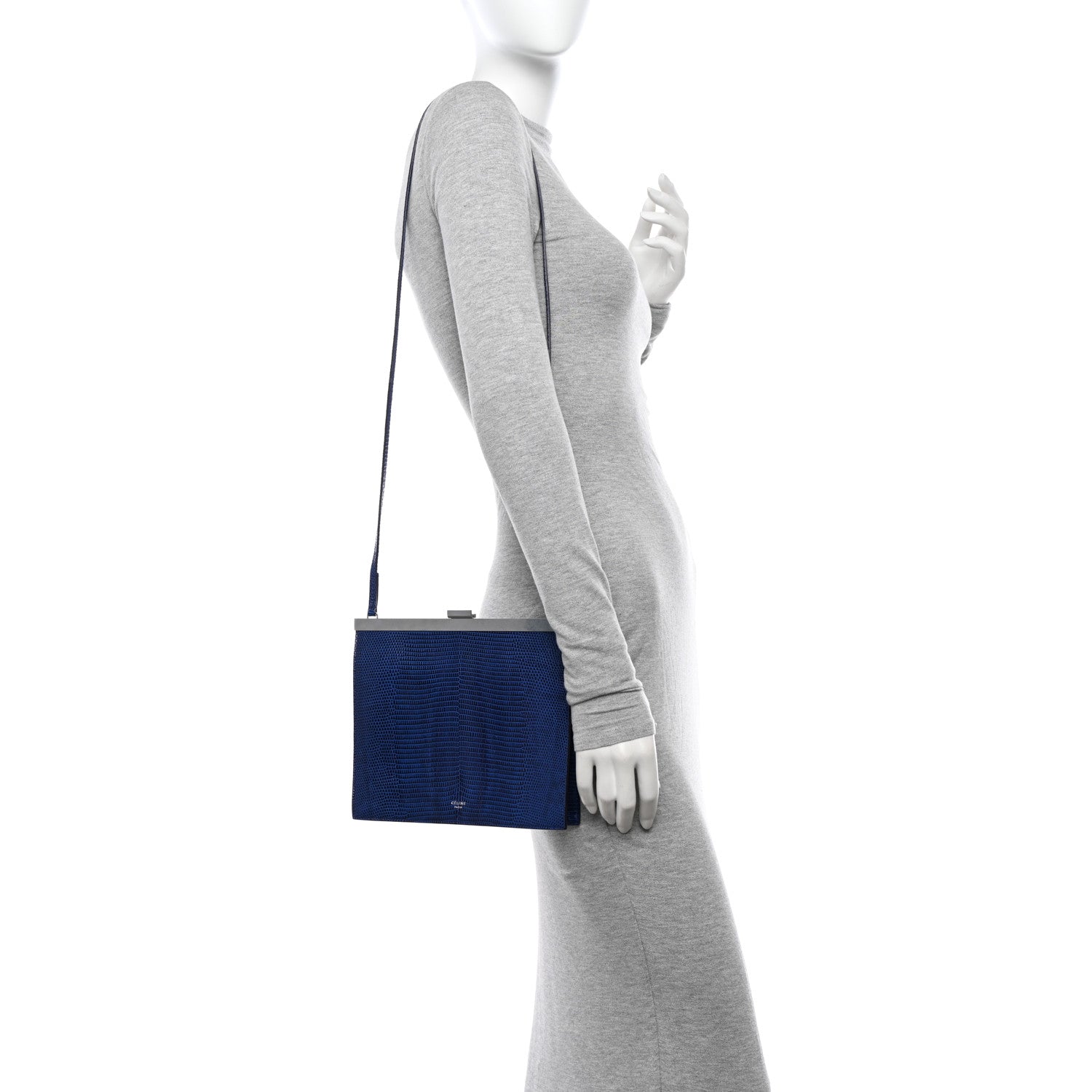 Celine Lizard Mini Clasp Bag Blue 2 of 10