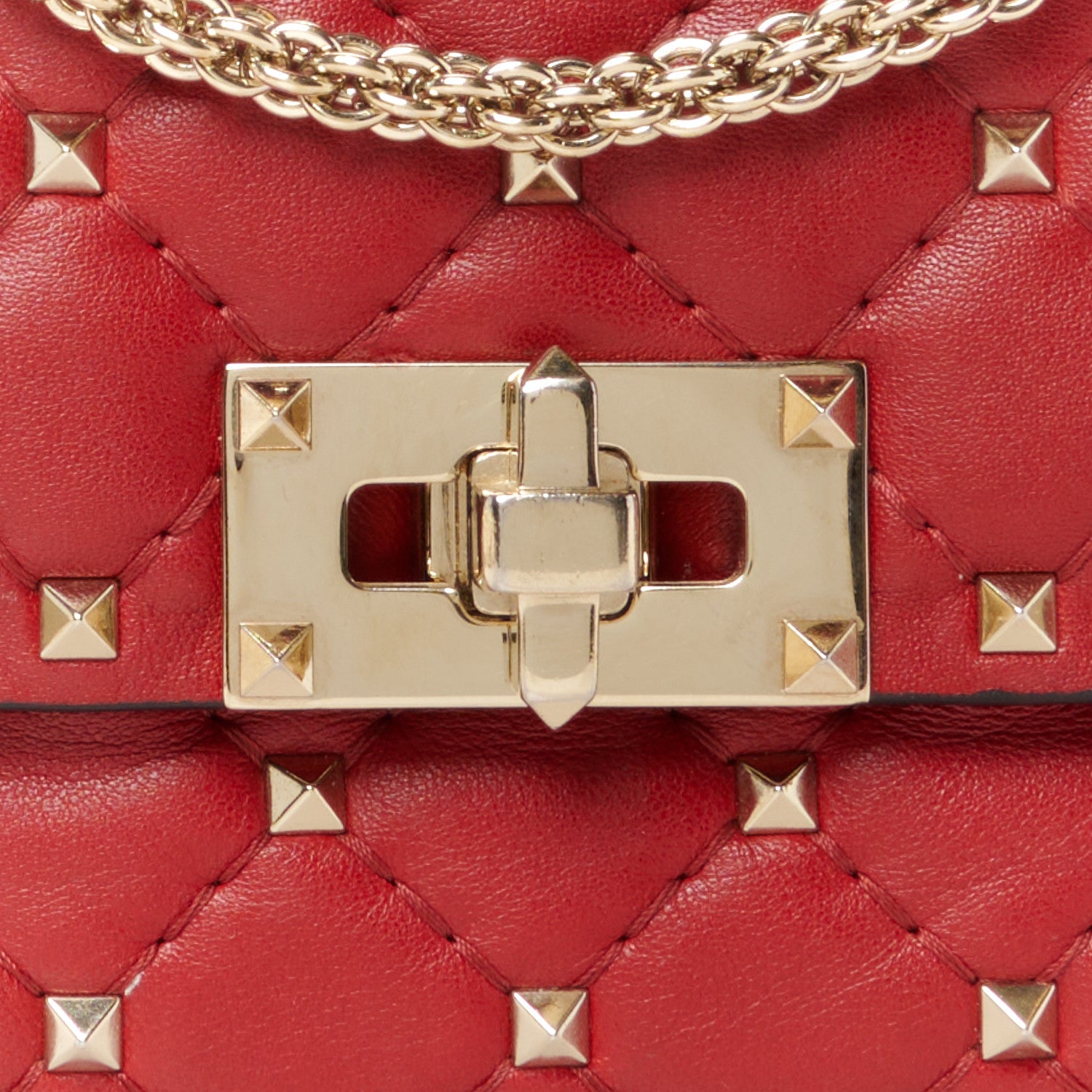 Valentino Garavani Nappa Small Rockstud Spike Shoulder Bag Rosso Valentino 9 of 11