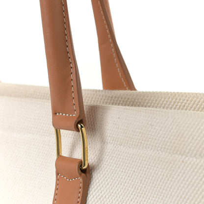 Celine Canvas Calfskin Horizontal Cabas Natural Tan 10 of 12