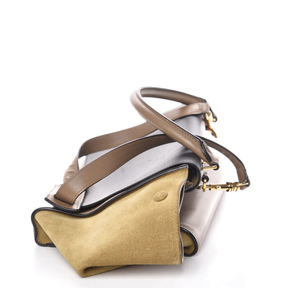Celine Smooth Calfskin Suede Medium Tri-Color Trapeze Olive 6 of 20