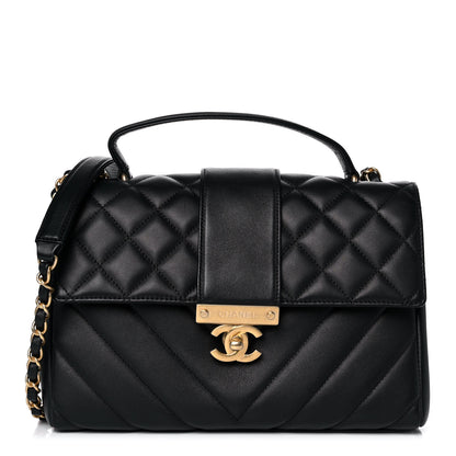 Chanel Calfskin Quilted Chevron In The City Bag Black 1 of 12