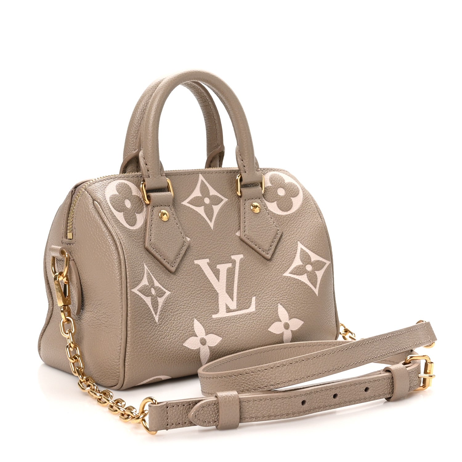 Louis Vuitton Empreinte Monogram Giant Speedy Bandouliere 20 Creme Beige 3 of 9