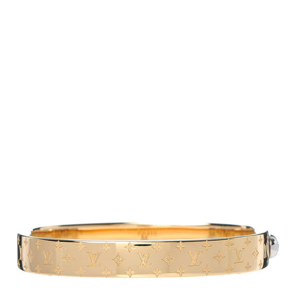 Louis Vuitton Brass Monogram Nanogram Cuff M Gold 3 of 7
