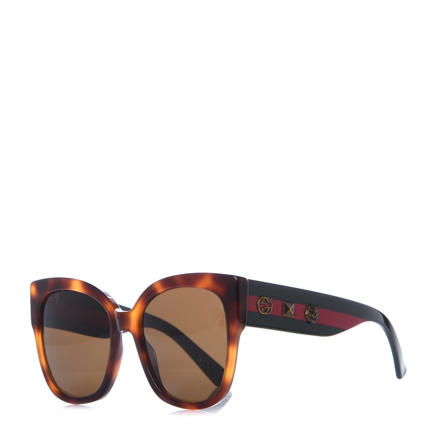 Acetate Square Frame Web Sunglasses GG0059S Tortoise