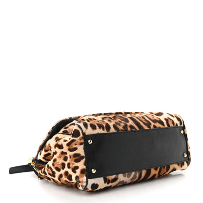 Dolce & Gabbana Calf Hair Leopard Print Miss Sicily Satchel Naturale 4 of 10