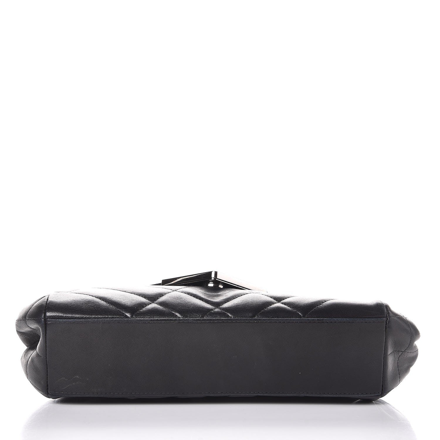 Chanel Calfskin Chocolate Bar Quilted Accordion Flap Black 6 of 12