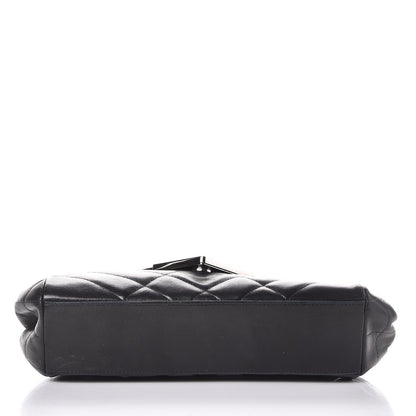 Chanel Calfskin Chocolate Bar Quilted Accordion Flap Black 6 of 12