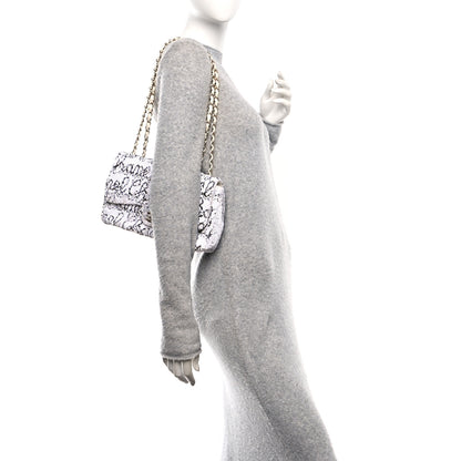 Chanel Sequin Logo Medium Flap White Black 2 of 11