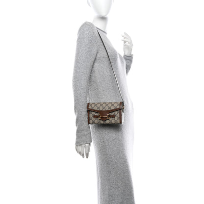 Gucci GG Supreme Monogram Mini Horsebit 1955 Shoulder Bag Beige Brown Sugar 2 of 11