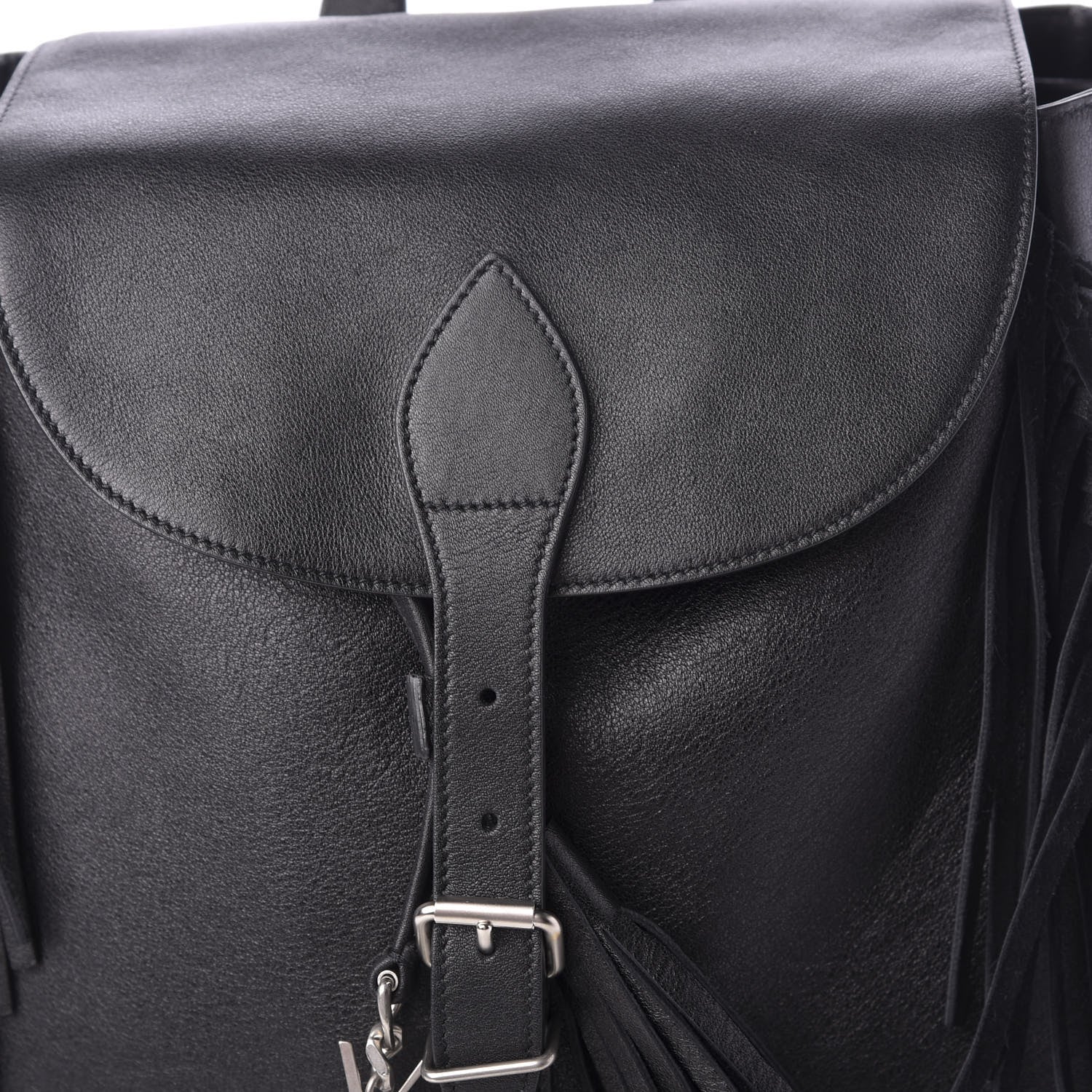 Saint Laurent Calfskin Fringe Festival Backpack Black 10 of 10