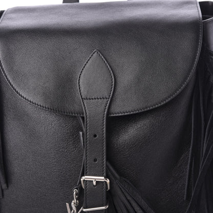 Saint Laurent Calfskin Fringe Festival Backpack Black 10 of 10