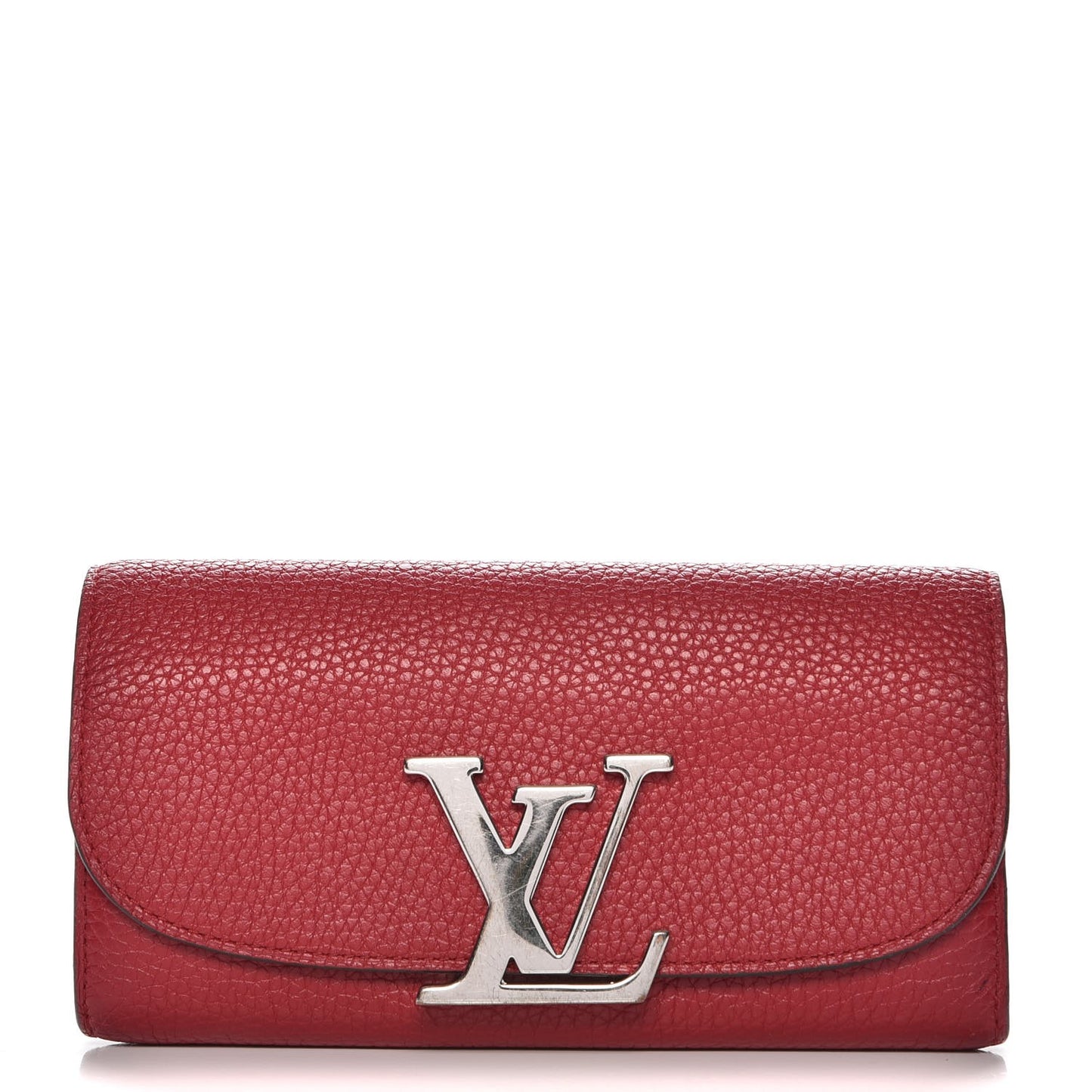 Taurillon Vivienne LV Long Wallet Rubis