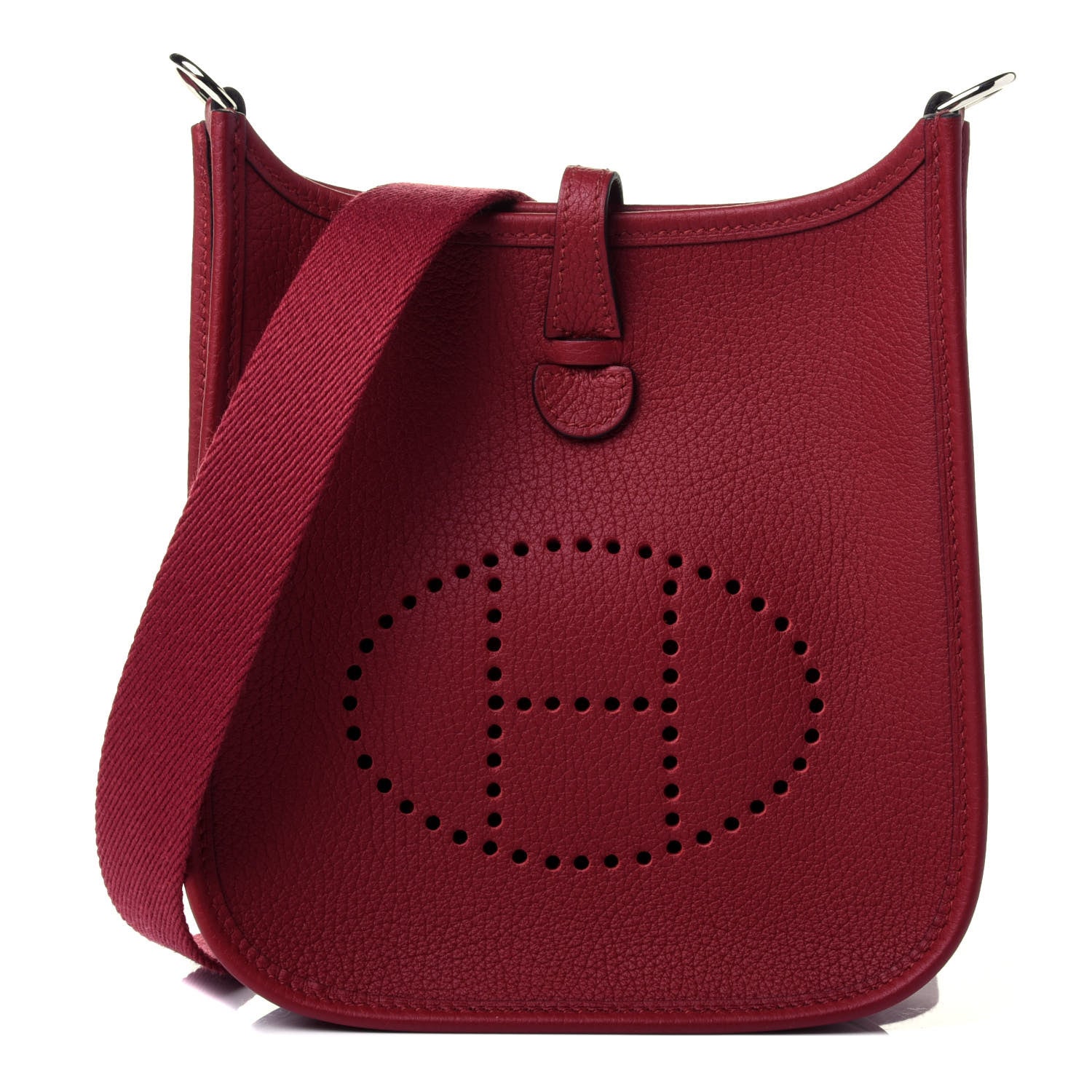 Hermes Taurillon Clemence Evelyne TPM Rouge Grenat 1 of 5