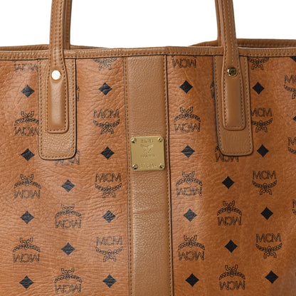 MCM Visetos Medium Liz Reversible Shopper Tote Cognac 14 of 21