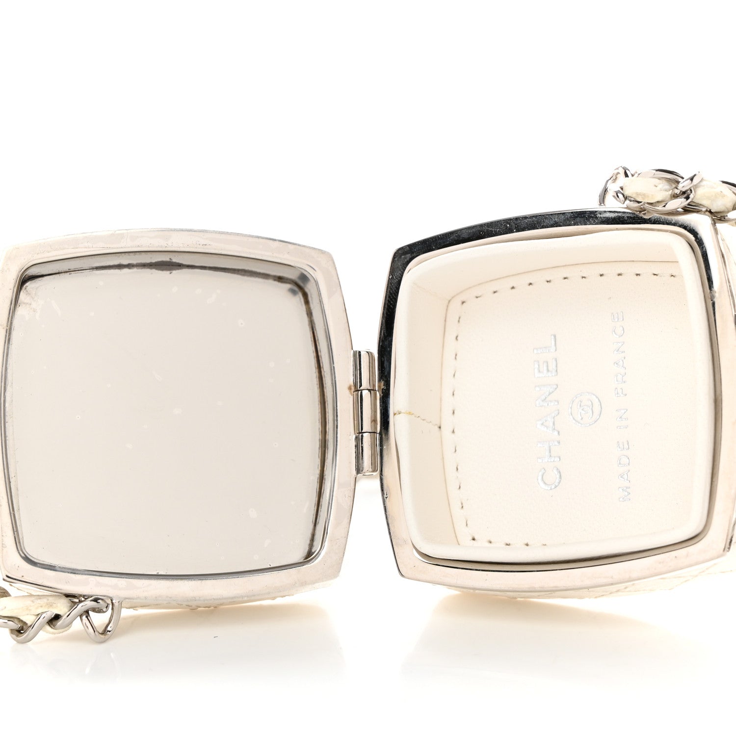 Chanel Goatskin Quilted Clutch With Chain White 5 of 10