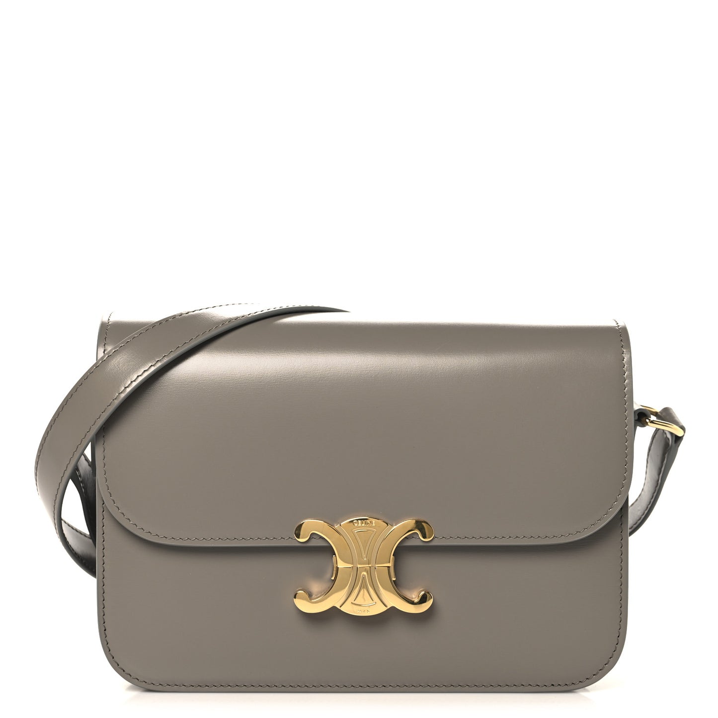 Shiny Calfskin Medium Triomphe Pebble