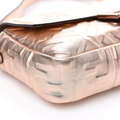 Fendi Vitello Laminato FF 1974 Embossed Baguette Rame 7 of 9