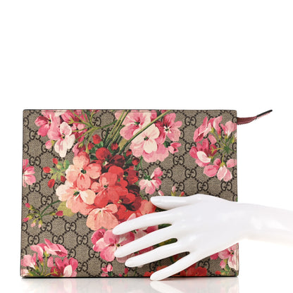 Gucci GG Supreme Monogram Blooms Large Cosmetic Case Beige Multicolor Dry Rose 2 of 7