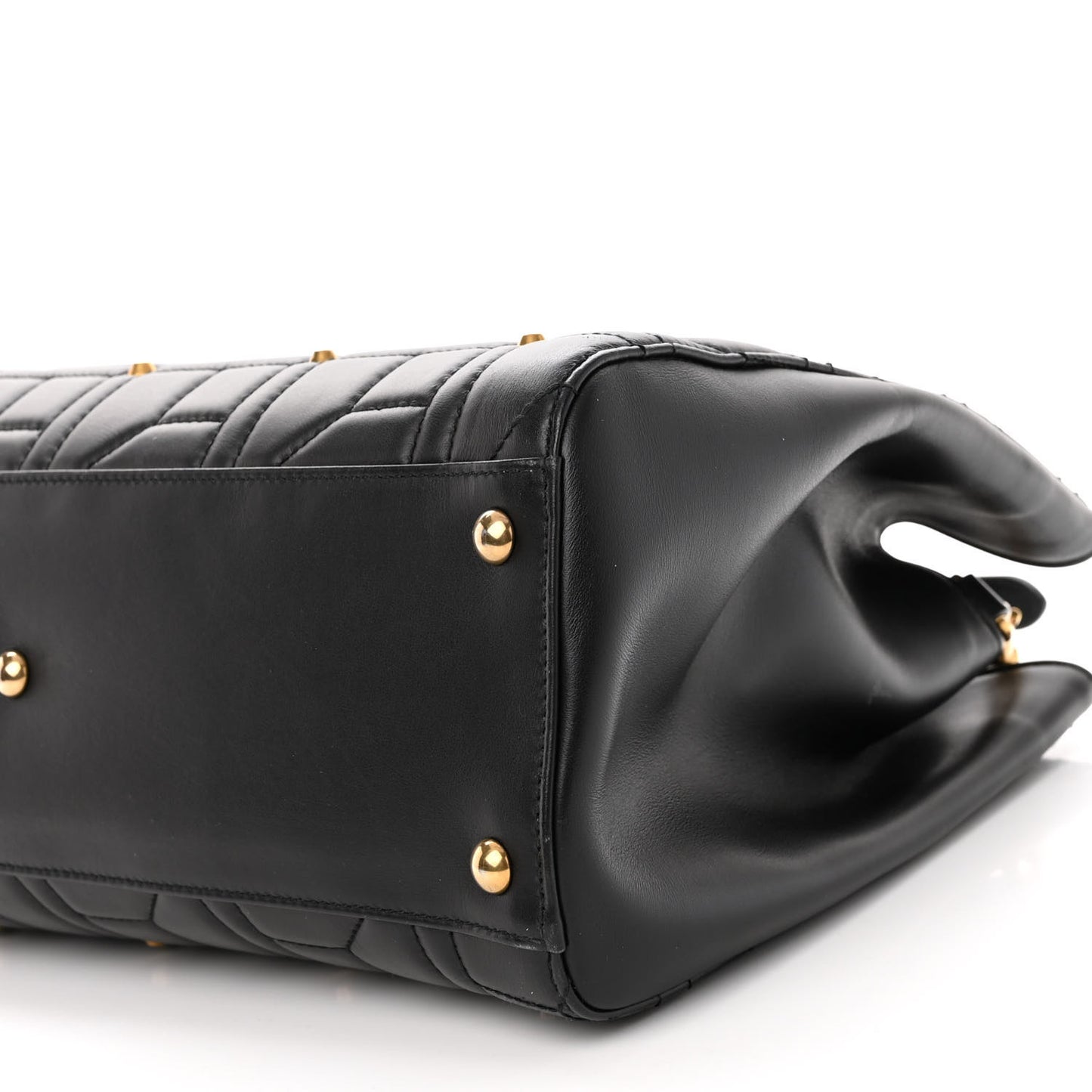Calfskin Matelasse Studded Medium GG Marmont Tote Black