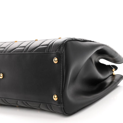 Gucci Calfskin Matelasse Studded Medium GG Marmont Tote Black 10 of 11