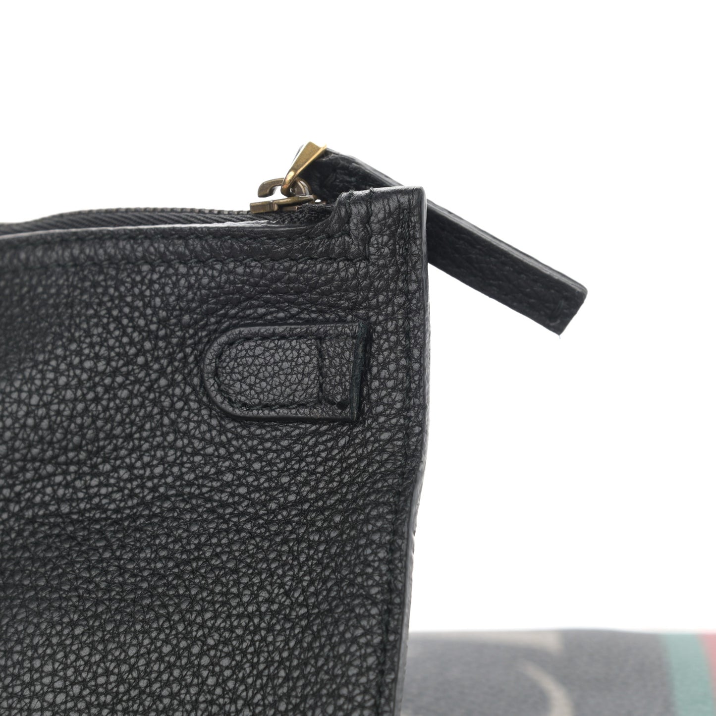 Calfskin Logo Drawstring Backpack Black