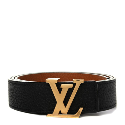 Louis Vuitton Taurillon Calfskin 30mm LV Initiales Reversible Belt 85 34 Black 1 of 5