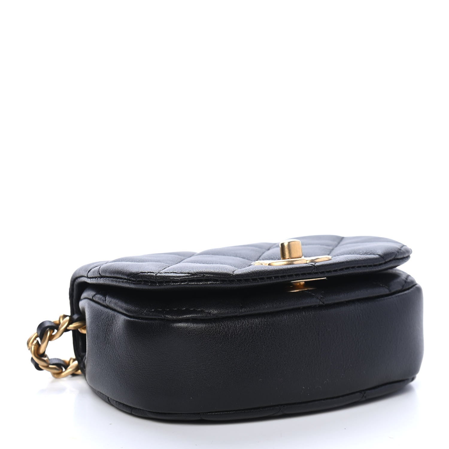 Chanel Calfskin Quilted Mini Coco Mail Clutch with Chain Black 4 of 10