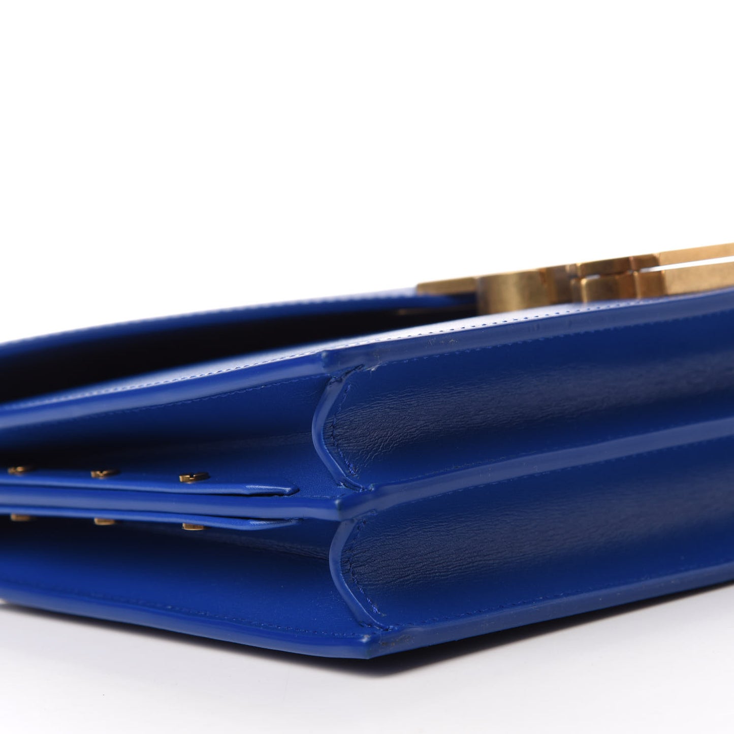 Smooth Calfskin Monogram Cassandra Clasp Bag Blue Majorelle