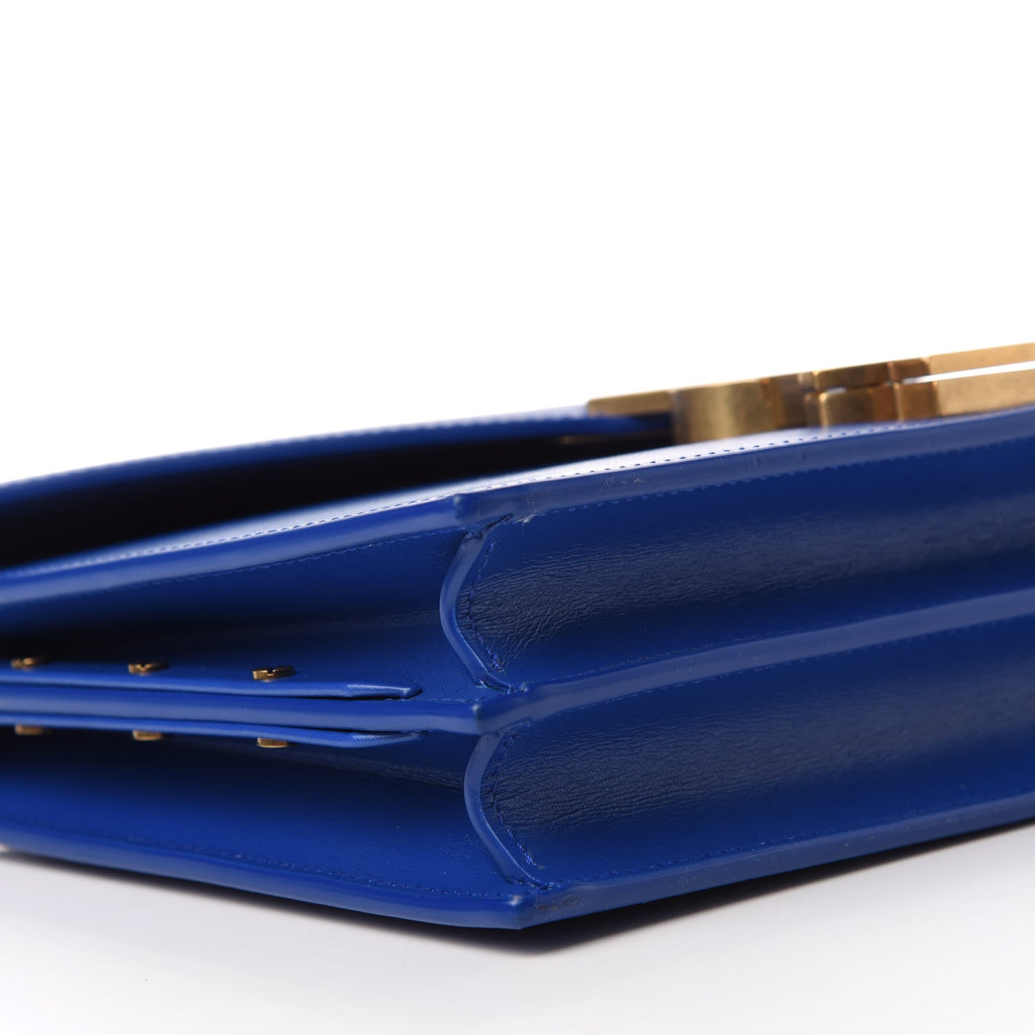 Saint Laurent Smooth Calfskin Monogram Cassandra Clasp Bag Blue Majorelle 6 of 11