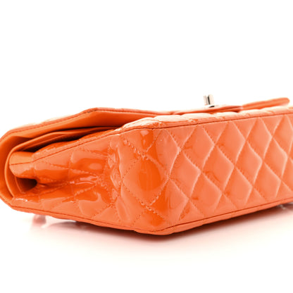Chanel Patent Quilted Medium Double Flap Orange 9 of 11