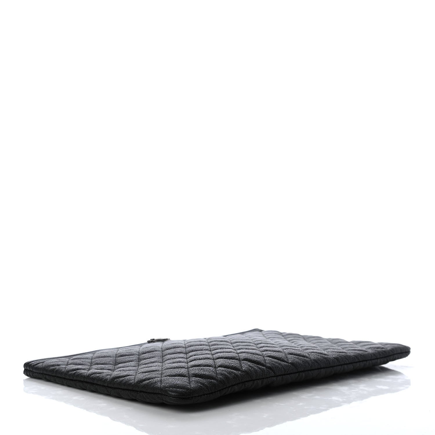 Chanel Iridescent Caviar Quilted Large Boy Cosmetic Case Black 4 of 7