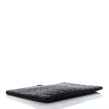 Chanel Iridescent Caviar Quilted Large Boy Cosmetic Case Black 4 of 7