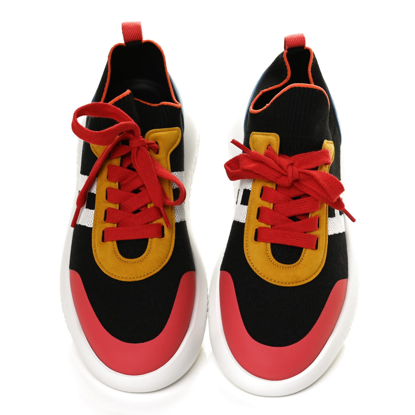 Knit Suede Goatskin Womens Crew Sneakers 40 Multicolor