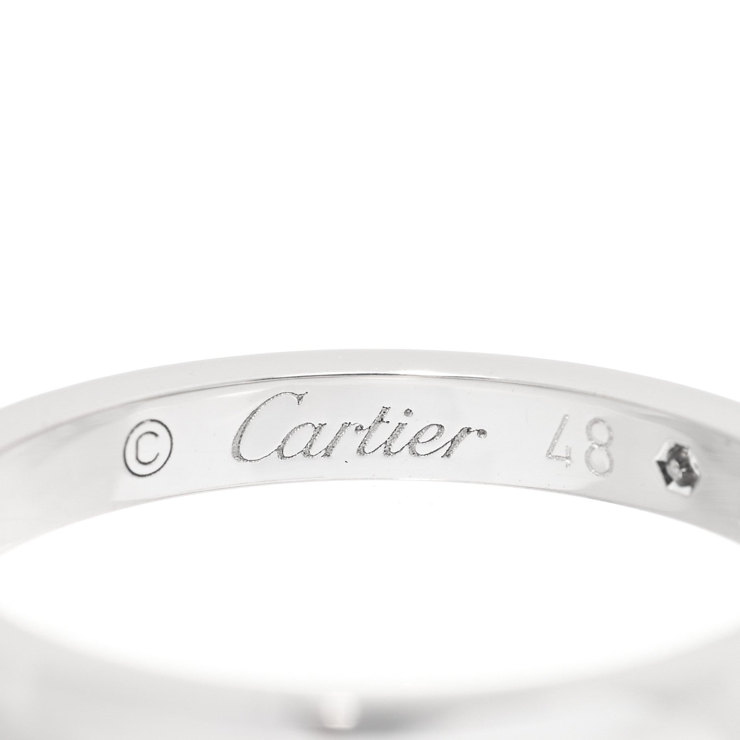 Cartier Platinum Diamond 2.1mm Ballerine Wedding Band Ring 48 4.5 4 of 5