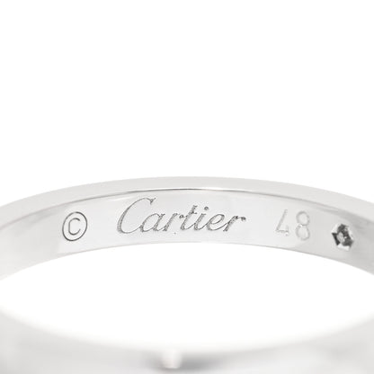 Cartier Platinum Diamond 2.1mm Ballerine Wedding Band Ring 48 4.5 4 of 5
