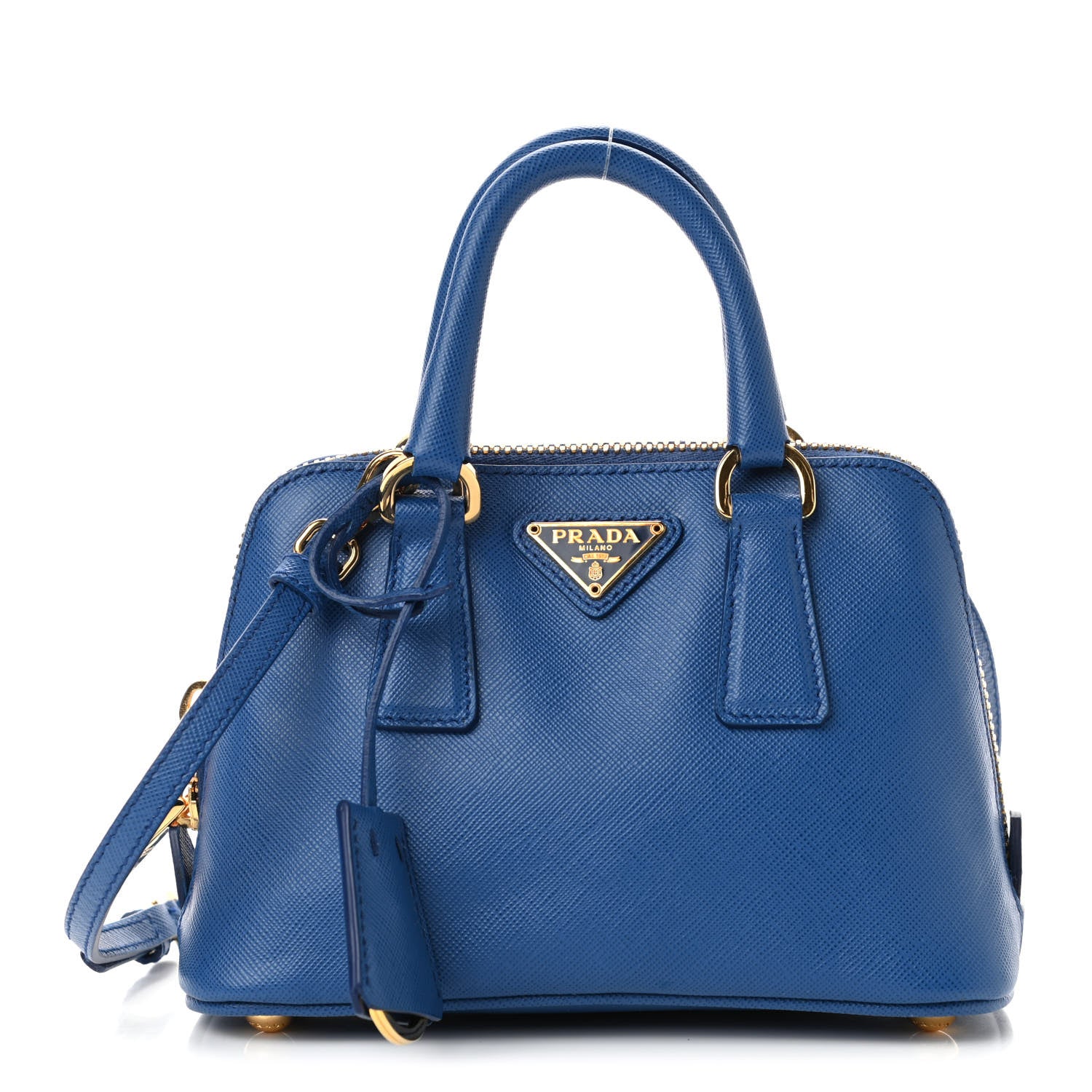 Prada Saffiano Lux Mini Promenade Tote Azzurro 1 of 4