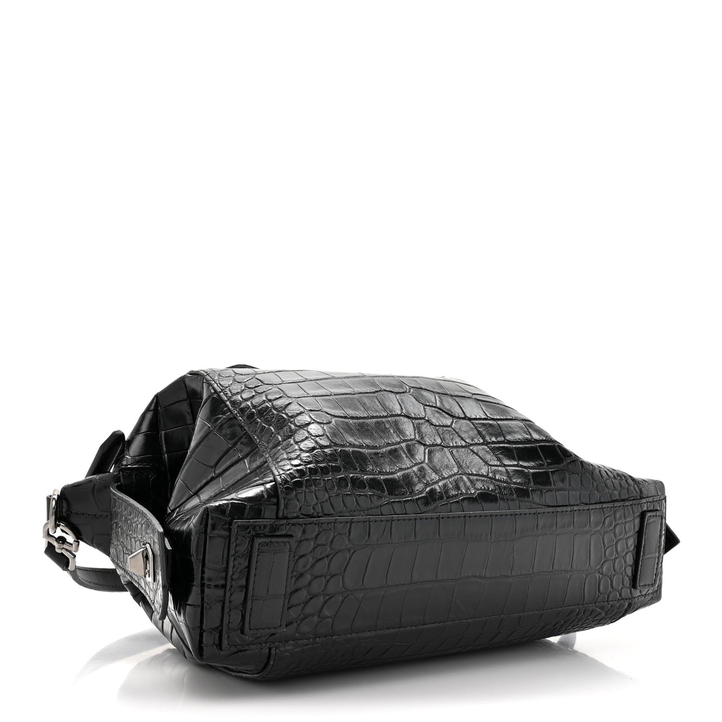 Calfskin Crocodile Embossed Medium Soft Antigona Black