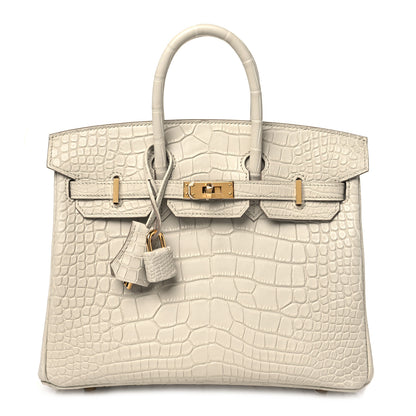 Hermes Matte Alligator Birkin 25 Beton 1 of 12