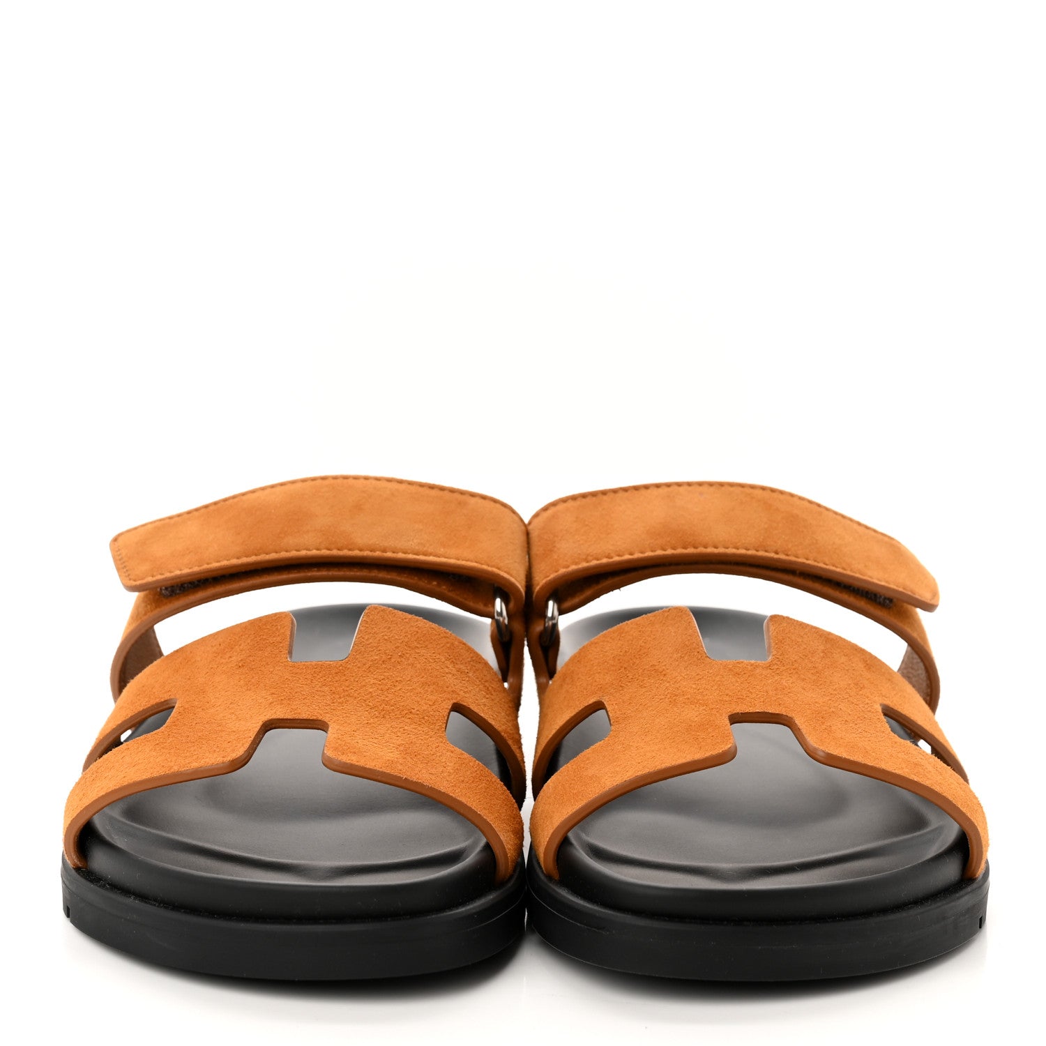 Hermes Suede Goatskin Womens Chypre Sandals 35.5 Naturel 2 of 9