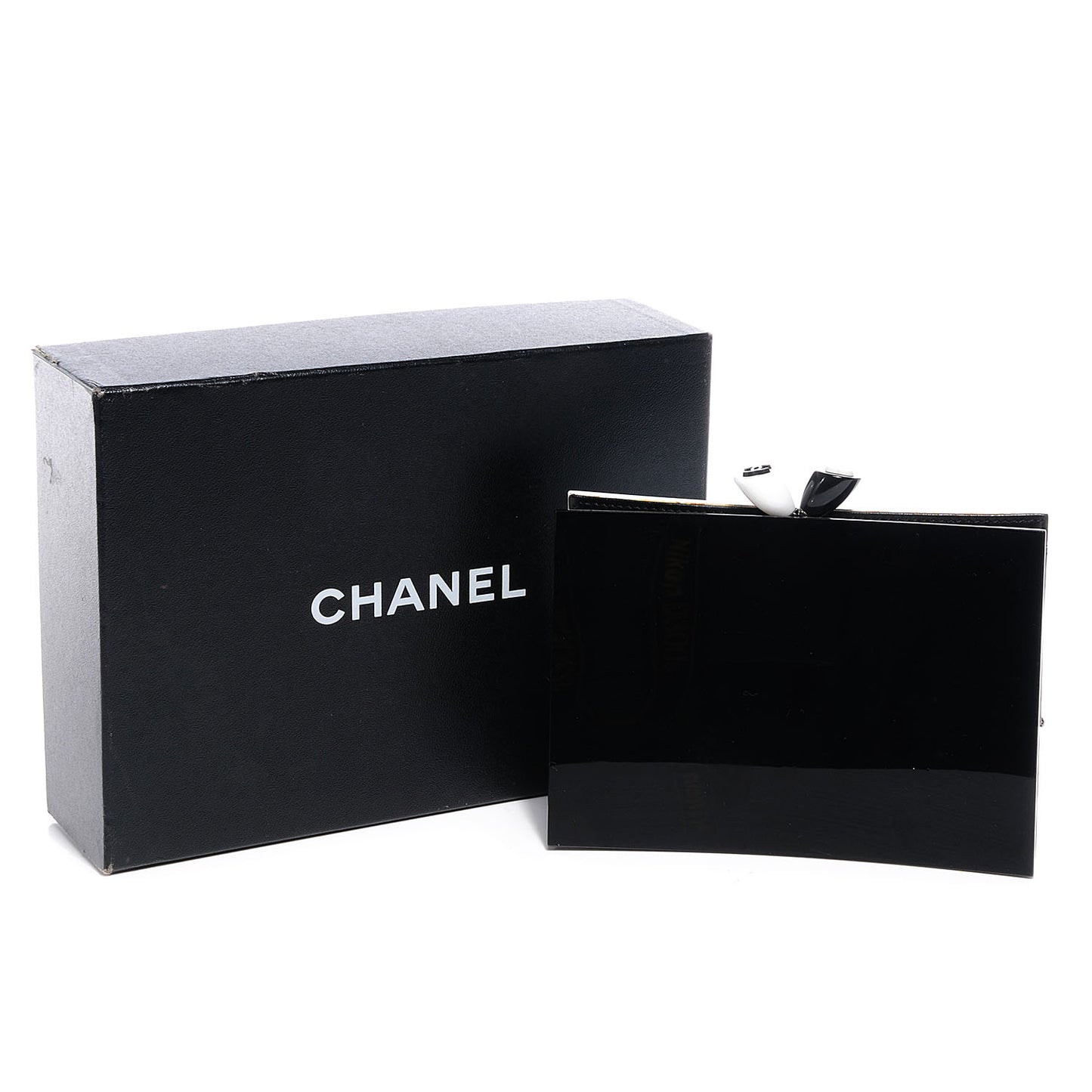 Acrylic Frame Clutch Black White