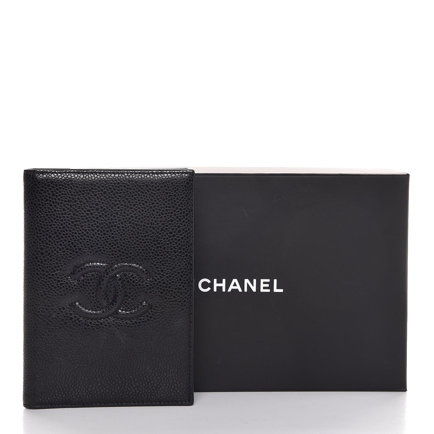 Caviar Timeless Passport Holder Black