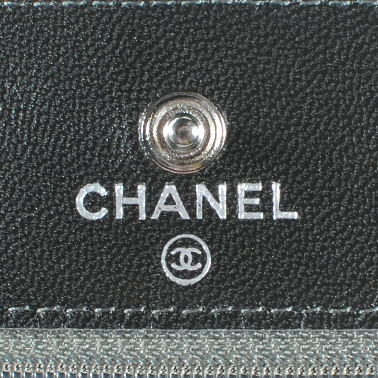 Chanel Patent Quilted Wallet On Chain WOC Dark Grey 6 of 7