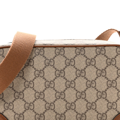 Gucci GG Supreme Monogram Textured Calfskin Emblem Mini Crossbody Beige Dark Brown 7 of 10