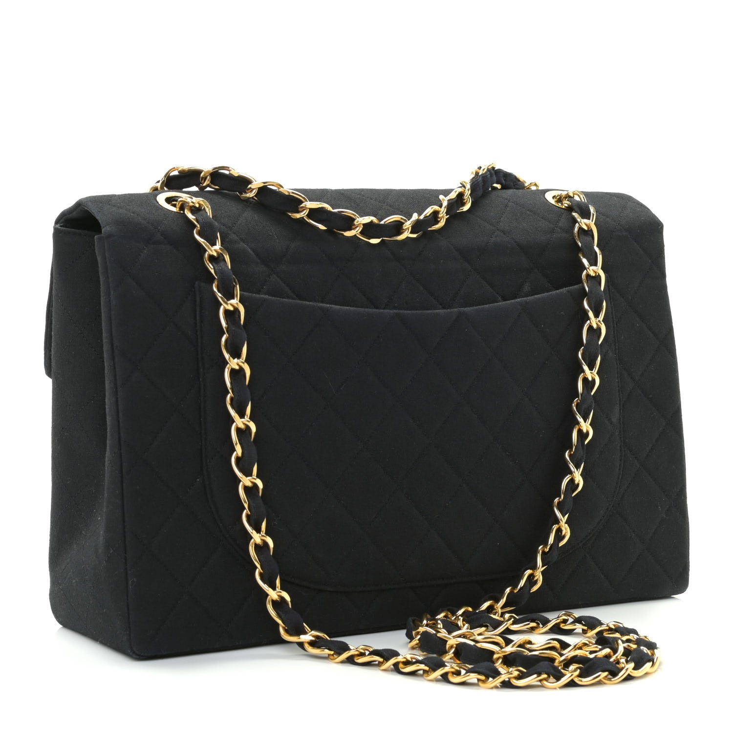 Chanel Canvas Quilted XL Jumbo Single Flap Black 2 of 9