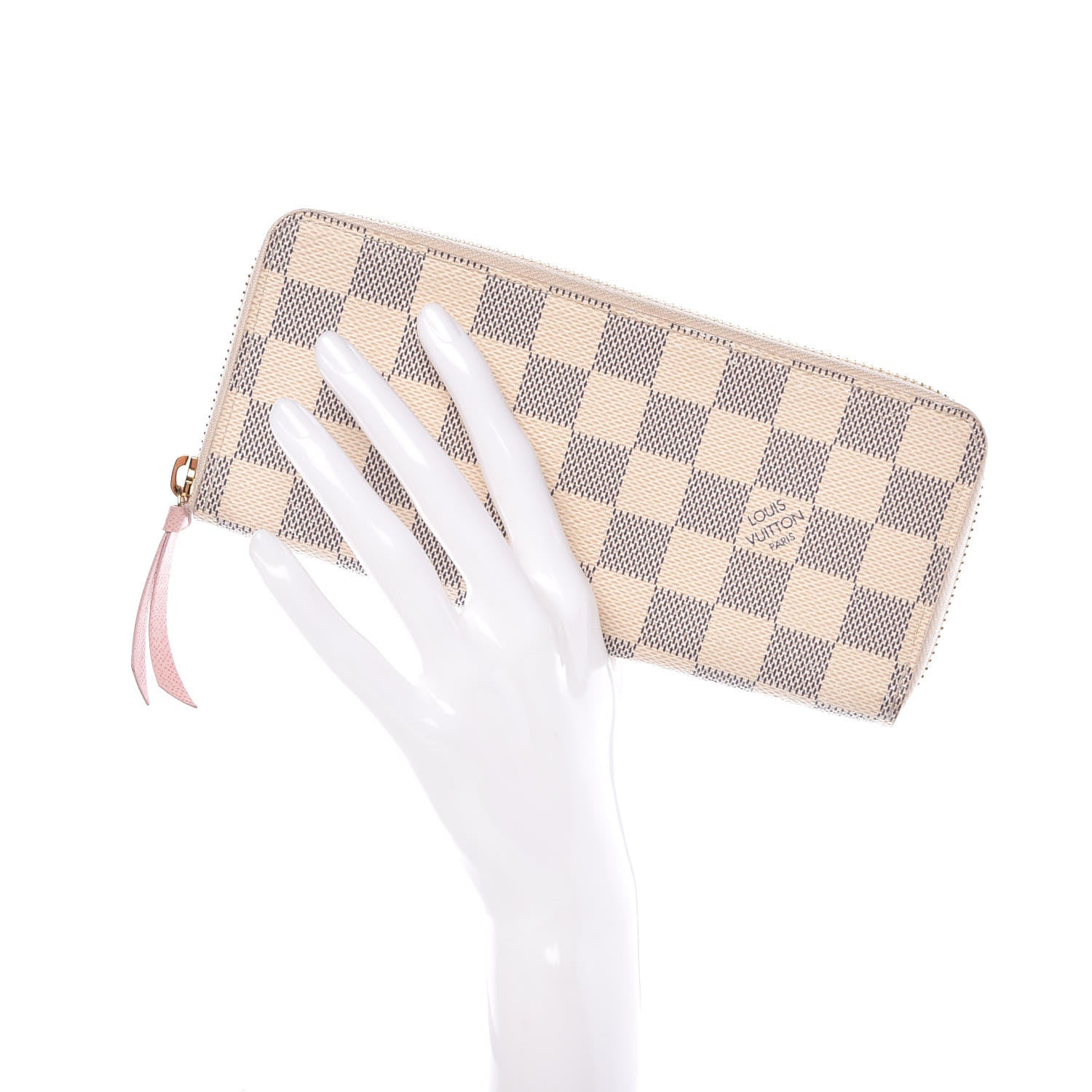 Louis Vuitton Damier Azur Clemence Wallet Rose Ballerine 2 of 11