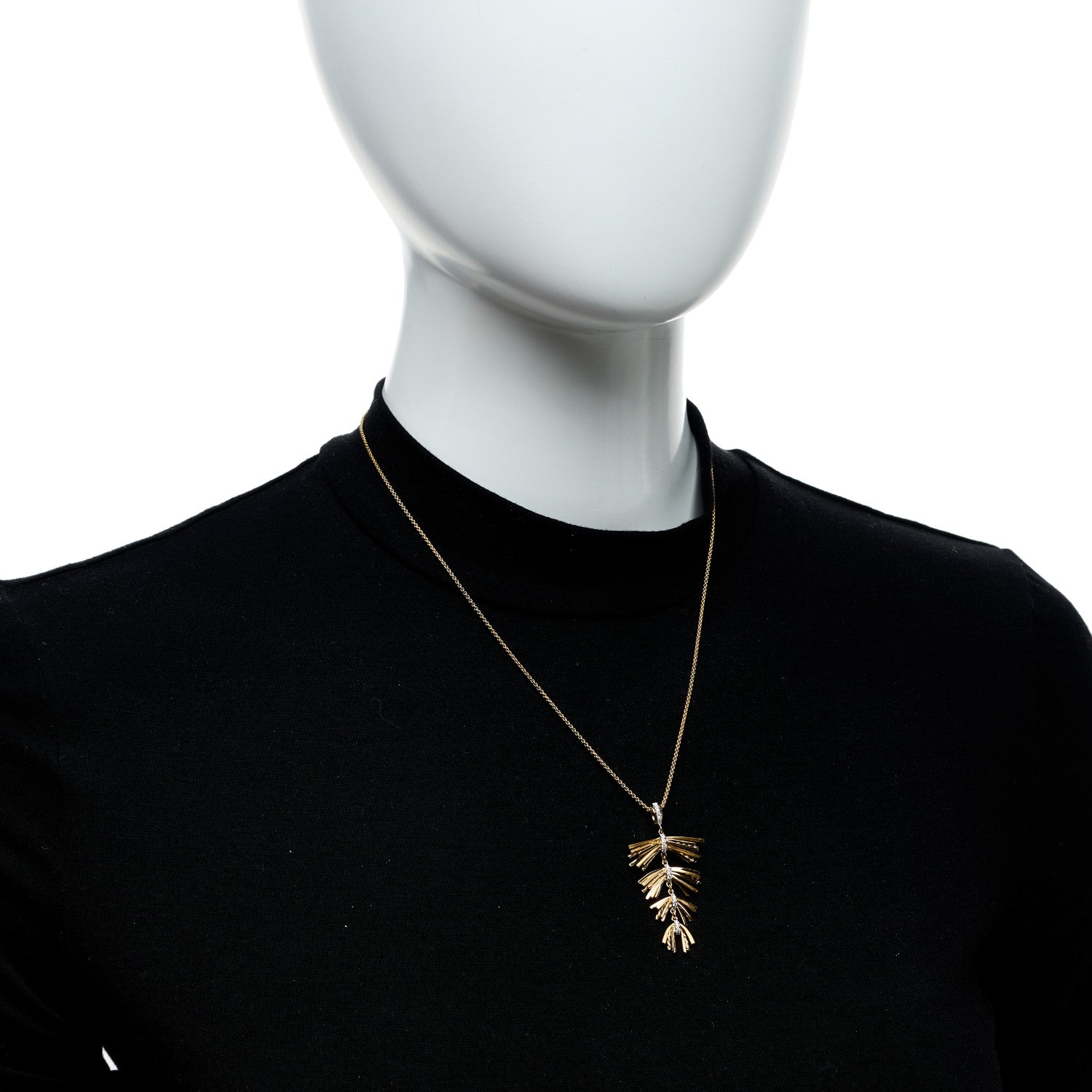 David Yurman 18K Yellow Gold Diamond Angelika Fringe Pendant Necklace 2 of 5