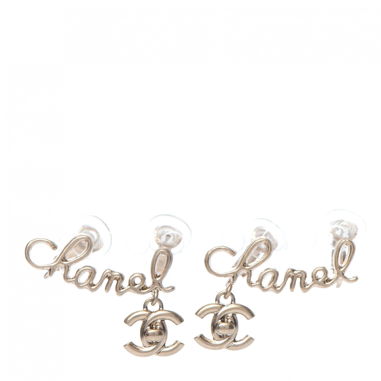 Chanel Metal CC Turnlock Climber Clip On Earrings Gold 1 of 5